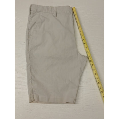 Express (36) Beige Slim Fit Pin Stripe Chino Dress Shorts