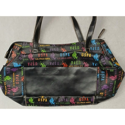 U.S. Polo Assn. Nylon Multicolor Logo Shoulder Tote Bag