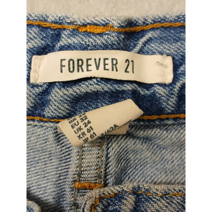 Forever 21 (24) Rugged Relaxed High Ankle Blue Denim Jeans
