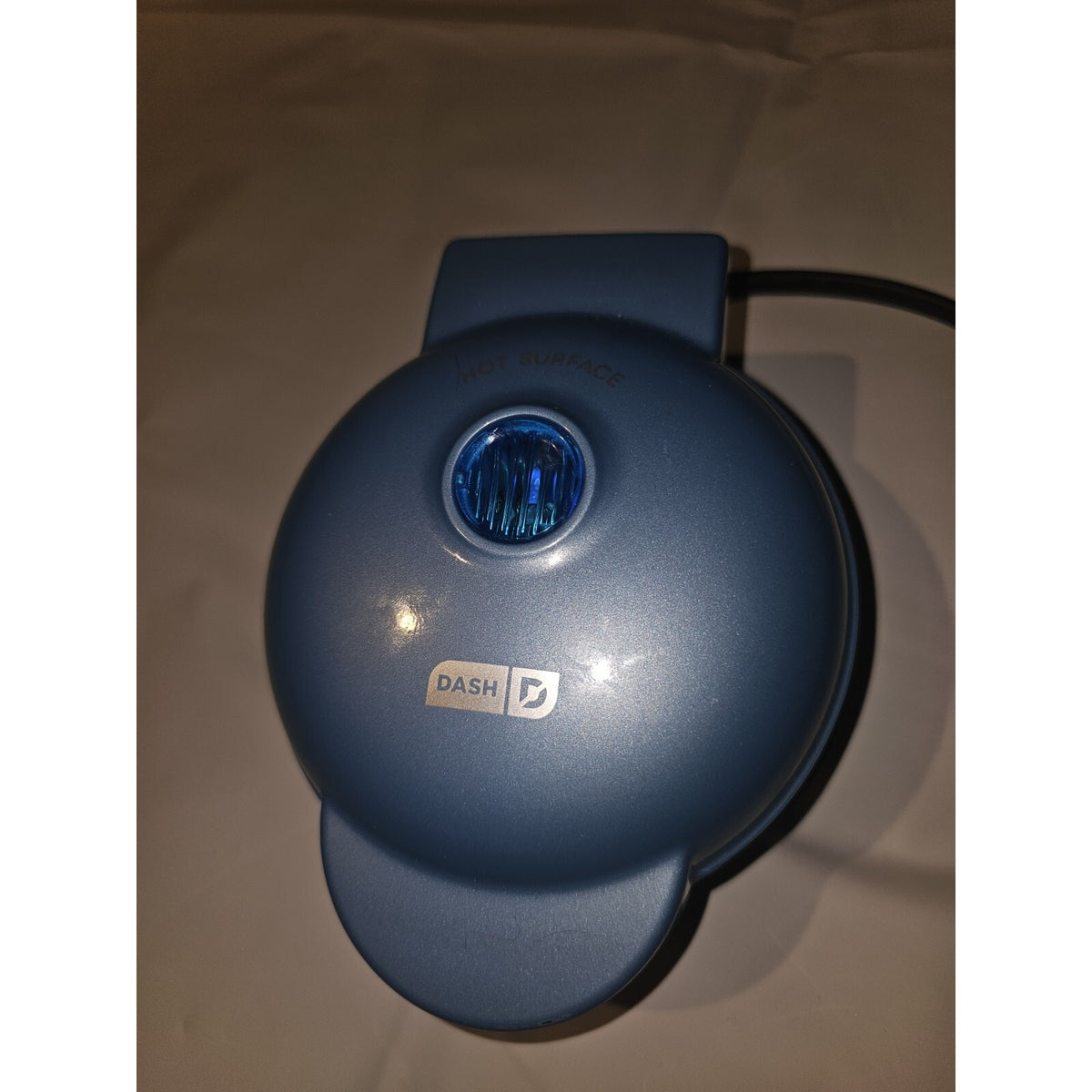 Dash 5" Mini Egg waffle Maker Slightly Used Condition Blue Non-Stick Material