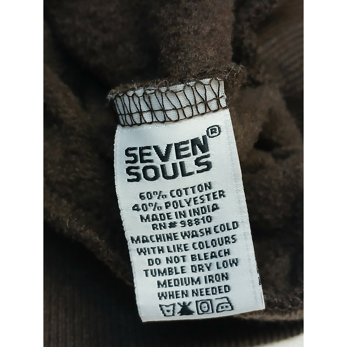 Seven Souls (Large) Brown Graphic Printed Pullover Hoodie