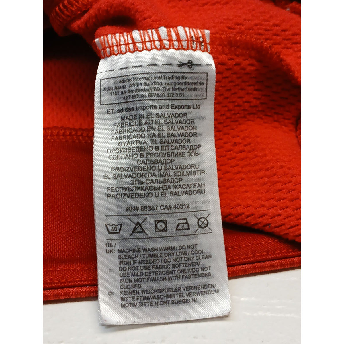 Adidas (Large) Red 1/4 Zip Long Sleeve Pullover Sweatshirt