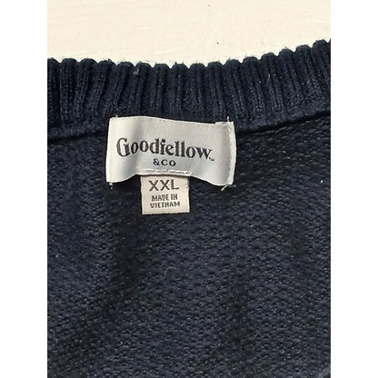 Goodfellow (2XL) 1/4 Zip Knitted Blue Pullover Sweatshirt