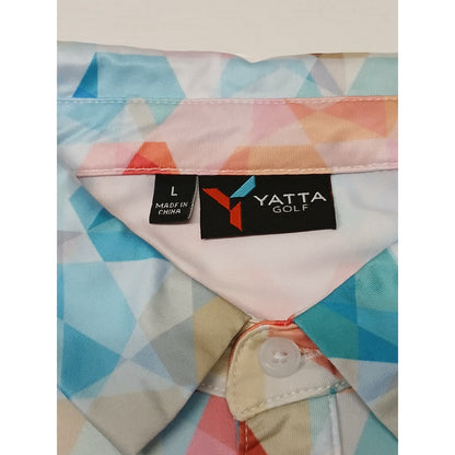 Yatta Golf (L) Multicolor Collar Button Polo Dri-Fit Shirt