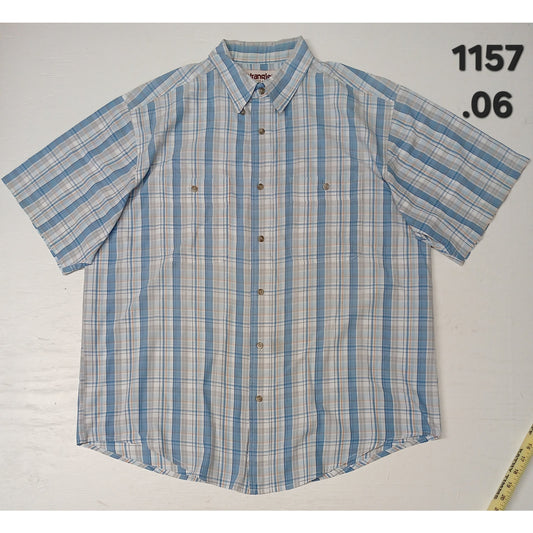 Wrangler (2XL) Multicolor Plaid Double Pocket Button Shirt