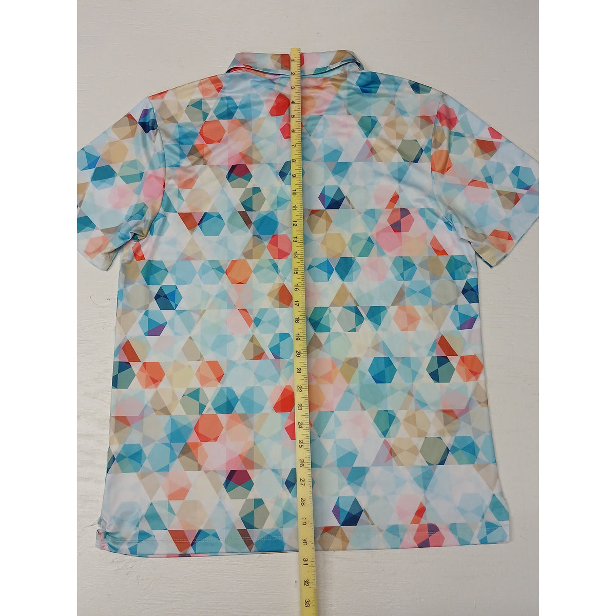 Yatta Golf (L) Multicolor Collar Button Polo Dri-Fit Shirt