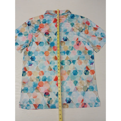 Yatta Golf (L) Multicolor Collar Button Polo Dri-Fit Shirt