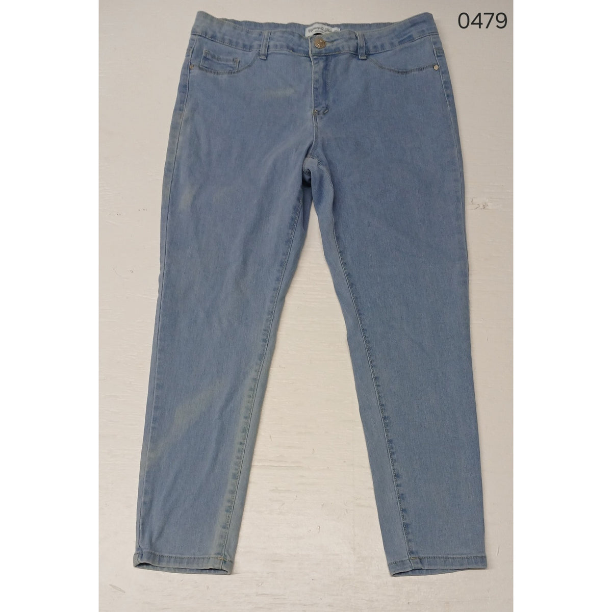 Honey & Bristle (12P) Straight Blue Denim Stretch Jeans
