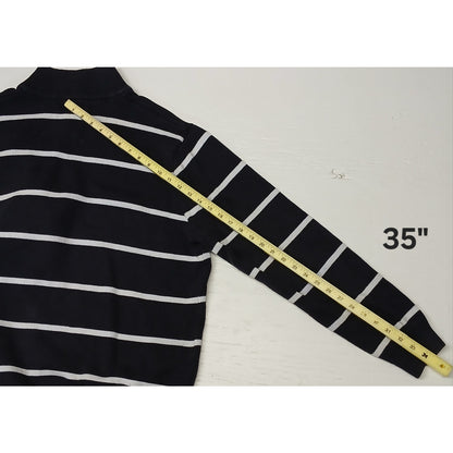 Polo (XL) Vintage Navy Blue Striped Knit Pullover Sweater