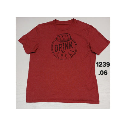 Mason Jar Label (XL) Red Drink Local Print Crew Neck TShirt