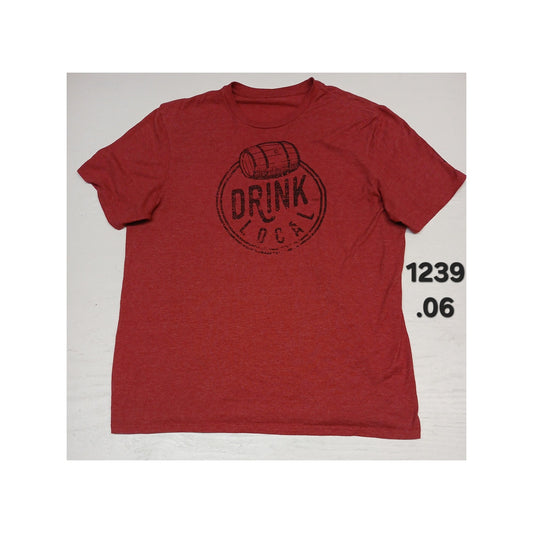 Mason Jar Label (XL) Red Drink Local Print Crew Neck TShirt