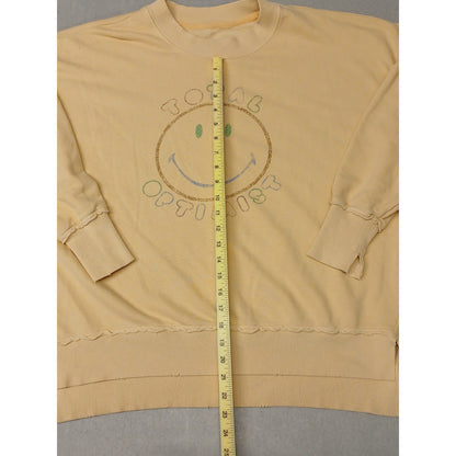 Aries (XS) Yellow Long Sleeve Stretch Pullover Sweatshirt