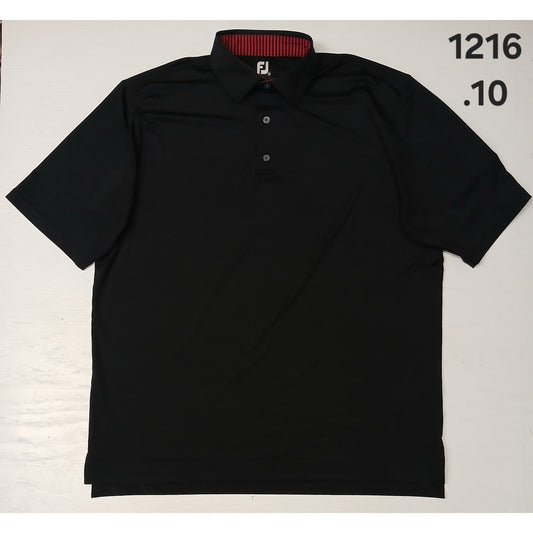 Foot Joy (XL) Black Button Short Sleeve Collar Polo Shirt