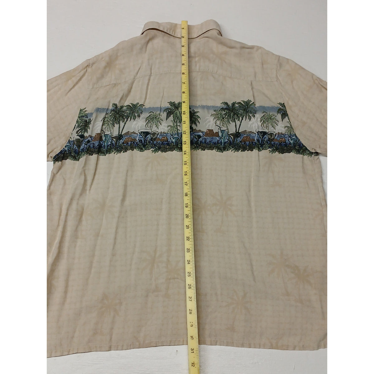 Croft & Barrow (2XB) Beige Palm Tree Big & Tall Button Shirt