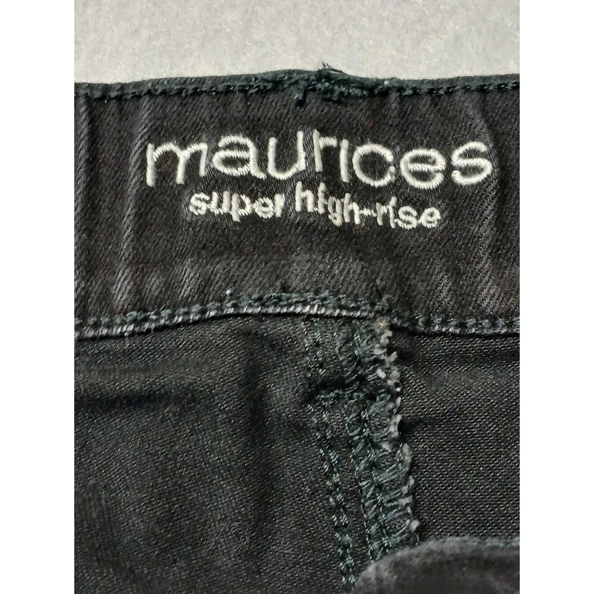 Maurices (Medium) Black Short Super High Rise Rugged Jeans