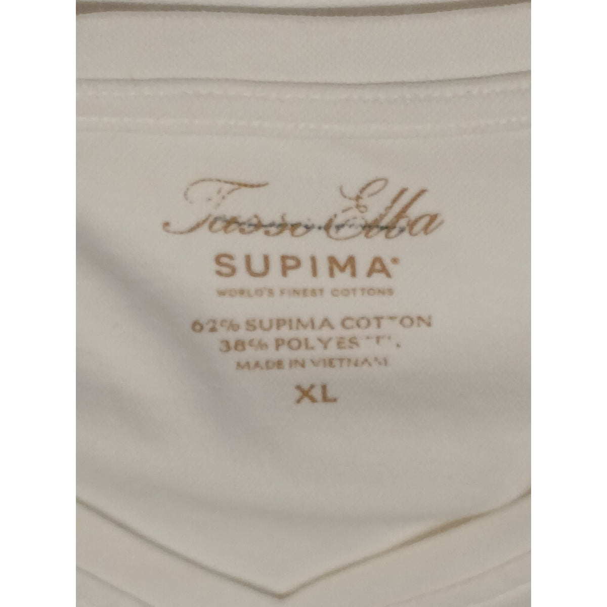 Tasso Elba (XL) White V-Neck Supima Cotton Sweatshirt