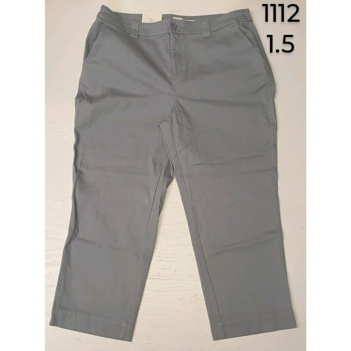 A New Day (18) Gray High Waist Stretch Straight Leg Pants