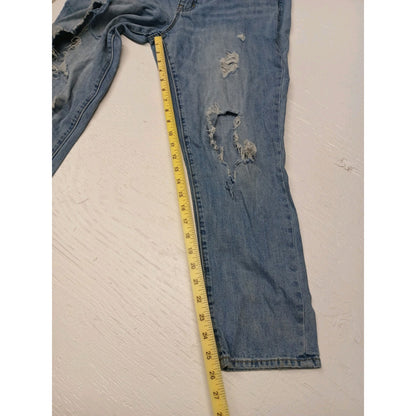 Gap Sexy Boyfriend (10) Relaxed Fit Ripped Blue Denim Jeans