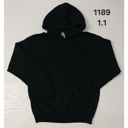 Gildan (Medium) Black Pocket Back Printed Pullover Hoodie