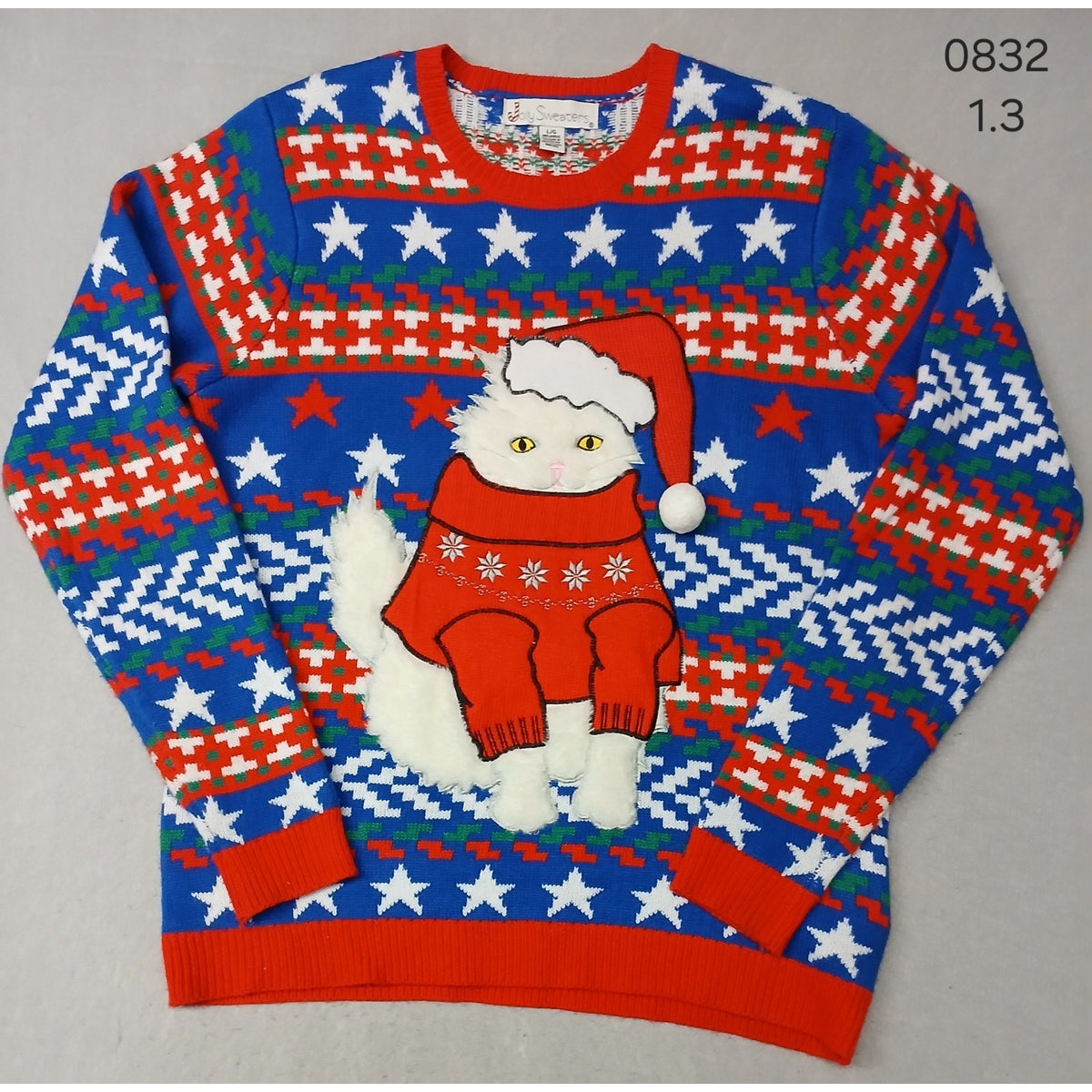 jolly sweaters (Large) Multicolor Crew Neck Knitted Ugly Sweater