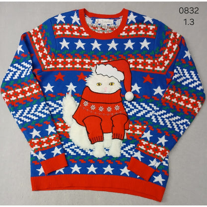 jolly sweaters (Large) Multicolor Crew Neck Knitted Ugly Sweater