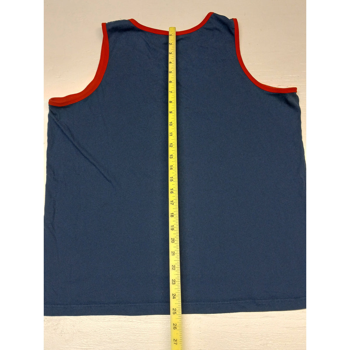 Jaws (L) Navy Blue Jaws Movie Print Sleeveless Tank Top Tee