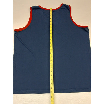 Jaws (L) Navy Blue Jaws Movie Print Sleeveless Tank Top Tee