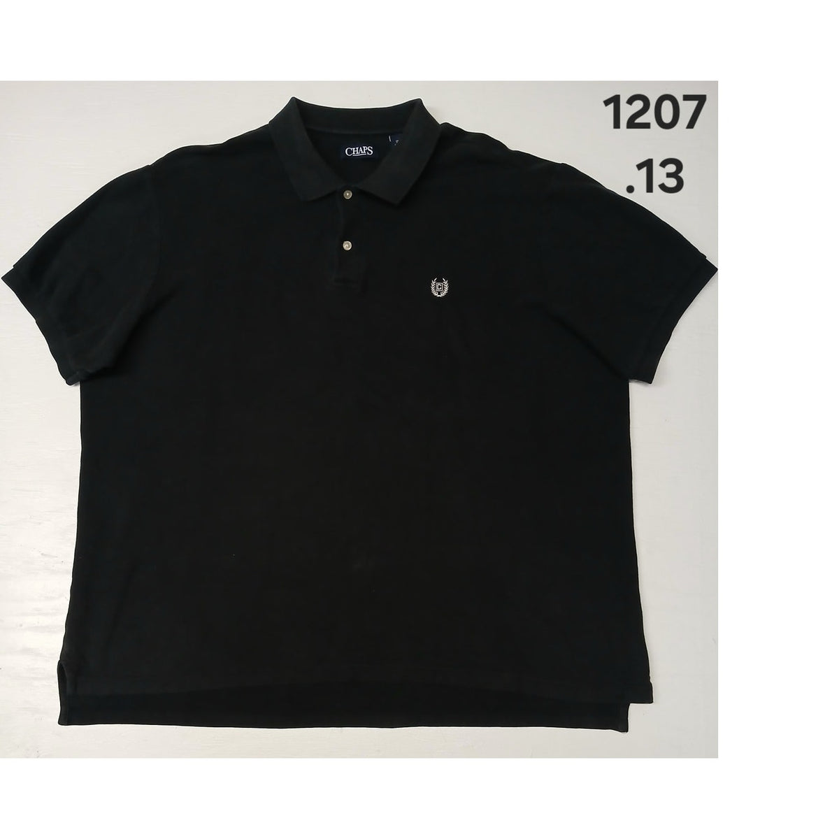 CHAPS (2XB) Black Loose Polo Button Collar Cotton Shirt
