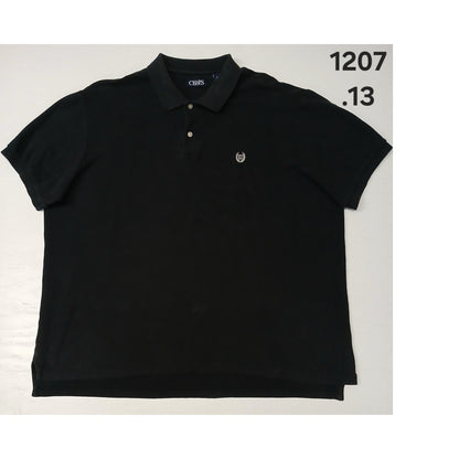 CHAPS (2XB) Black Loose Polo Button Collar Cotton Shirt