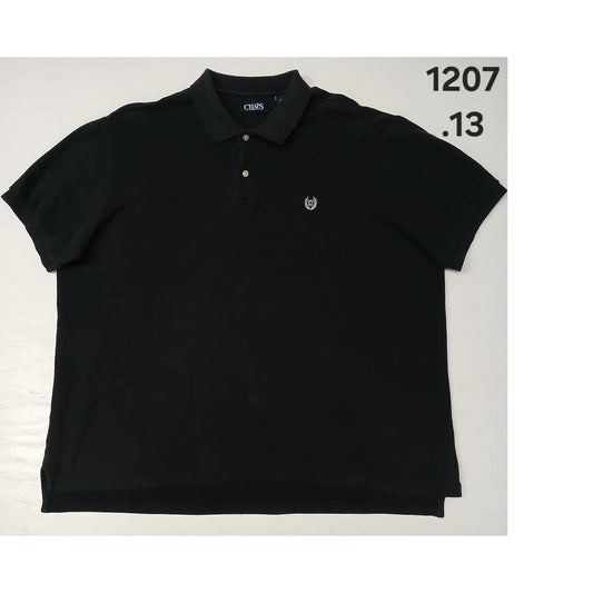 CHAPS (2XB) Black Loose Polo Button Collar Cotton Shirt
