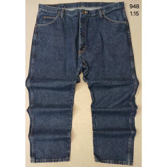Wrangler (42x30) Men's Straight Leg Blue Denim Jeans