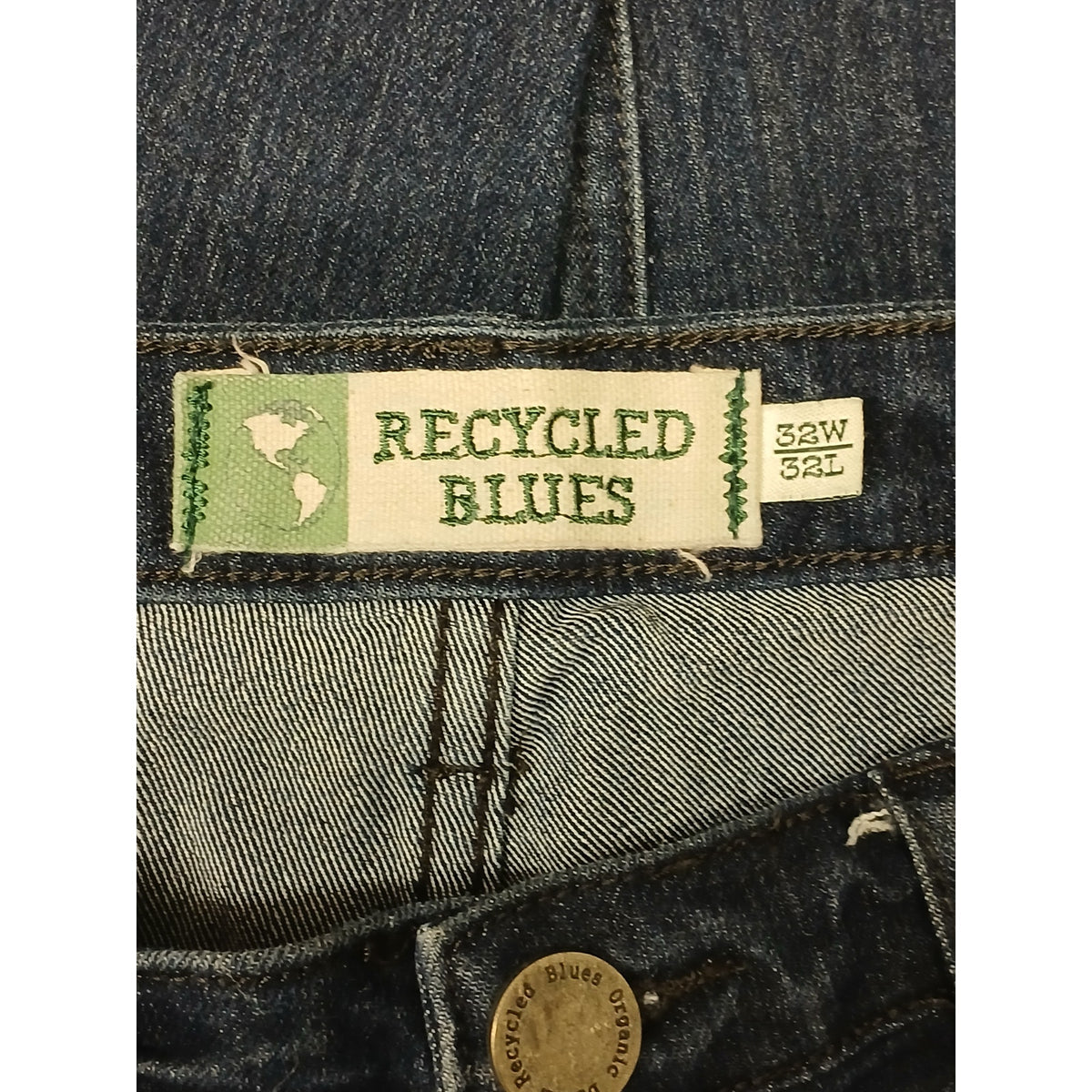Recycled Blues (32x32) Straight Leg Blue Denim Jeans