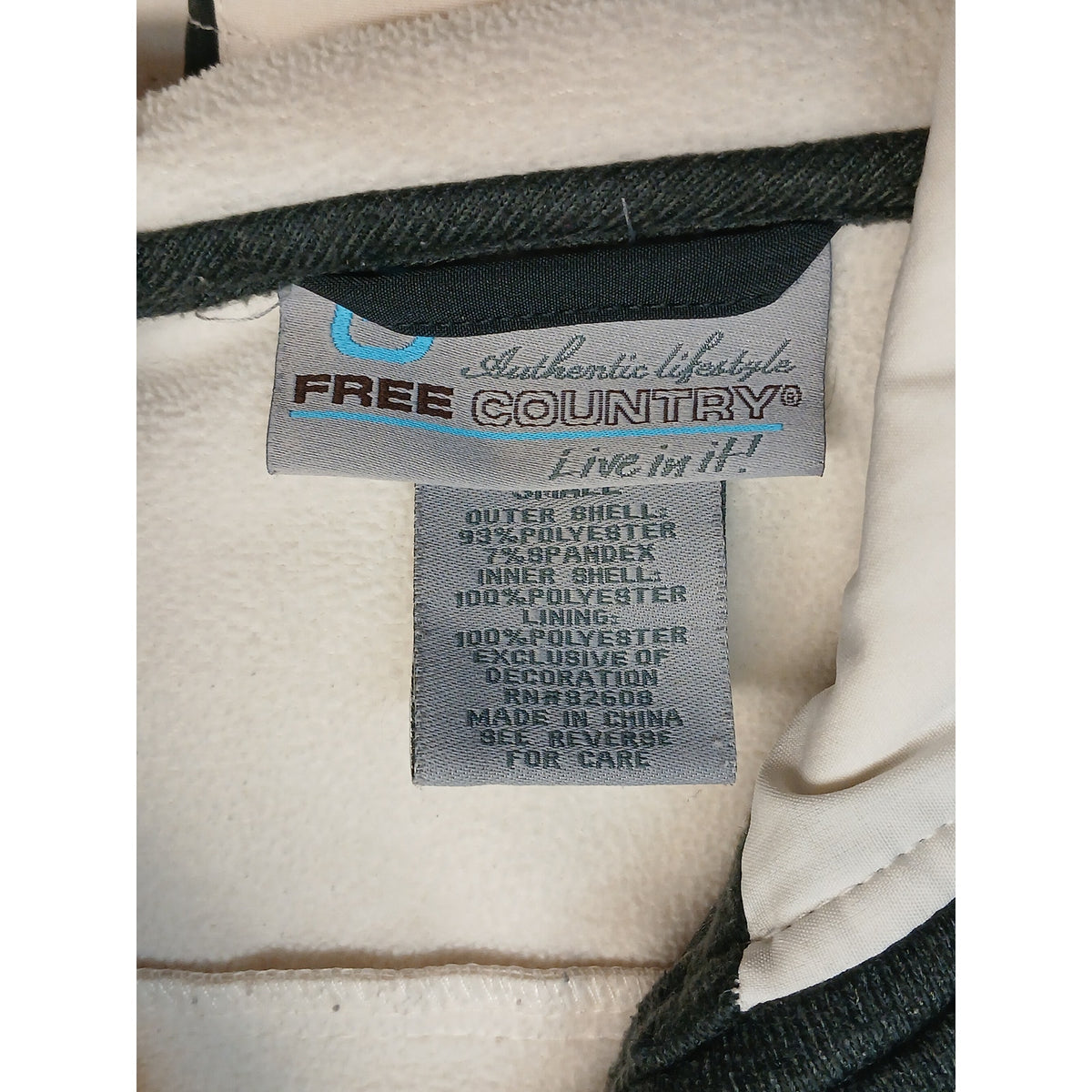 Free Country (Small) Cream Full Zip Athletic Outwear Jacket