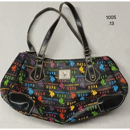 U.S. Polo Assn. Nylon Multicolor Logo Shoulder Tote Bag