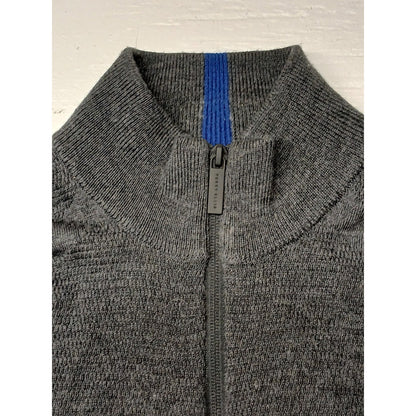 Perry Ellis Motion Merino Blend (XL) Gray Zip Sweatshirt