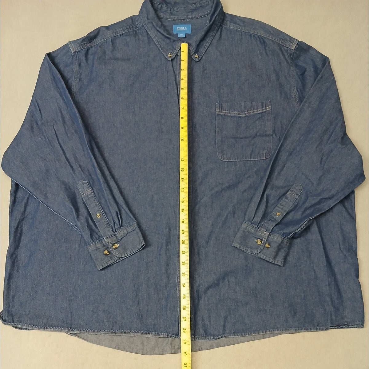 Port & Company (5XL) Men's Slim Fit Dark Denim Jean Shirt