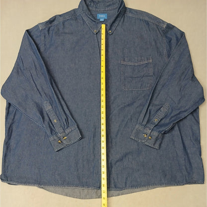 Port & Company (5XL) Men's Slim Fit Dark Denim Jean Shirt