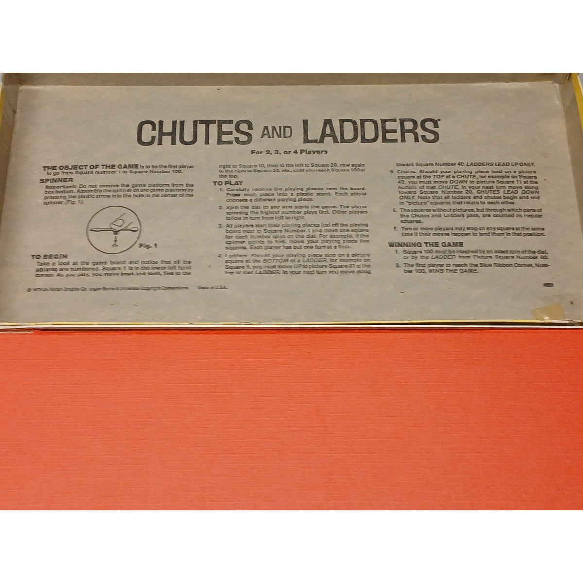 Milton Bradley Company CHUTES & LADDERS Vintage Board Game