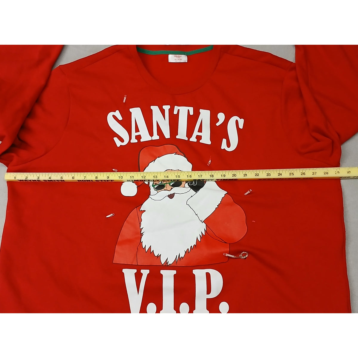 Holiday Time (3XL) Lite Up Red Crew Neck Pullover Sweatshirt