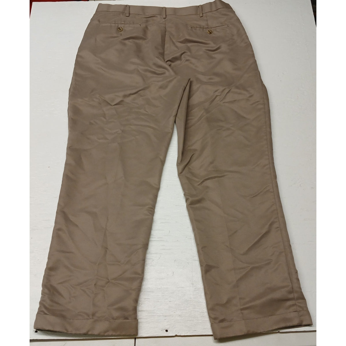 Perry Ellis (40x32) Tan Relaxed Fit Khaki Dress Slacks