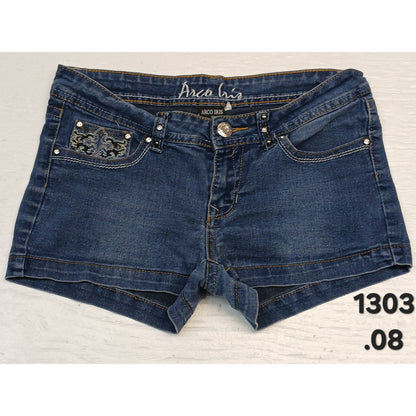 Arco Iris (11) Rhinestone Festival Blue Denim Chino Shorts