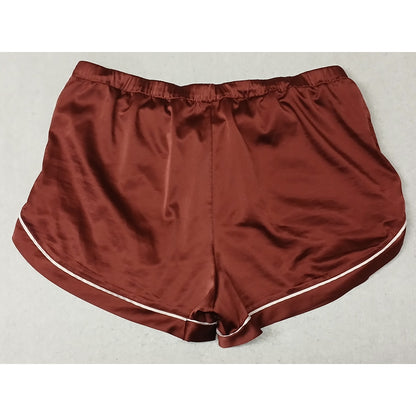 Stars Above (Small) Maroon Silk Notch Collar Button PJ's