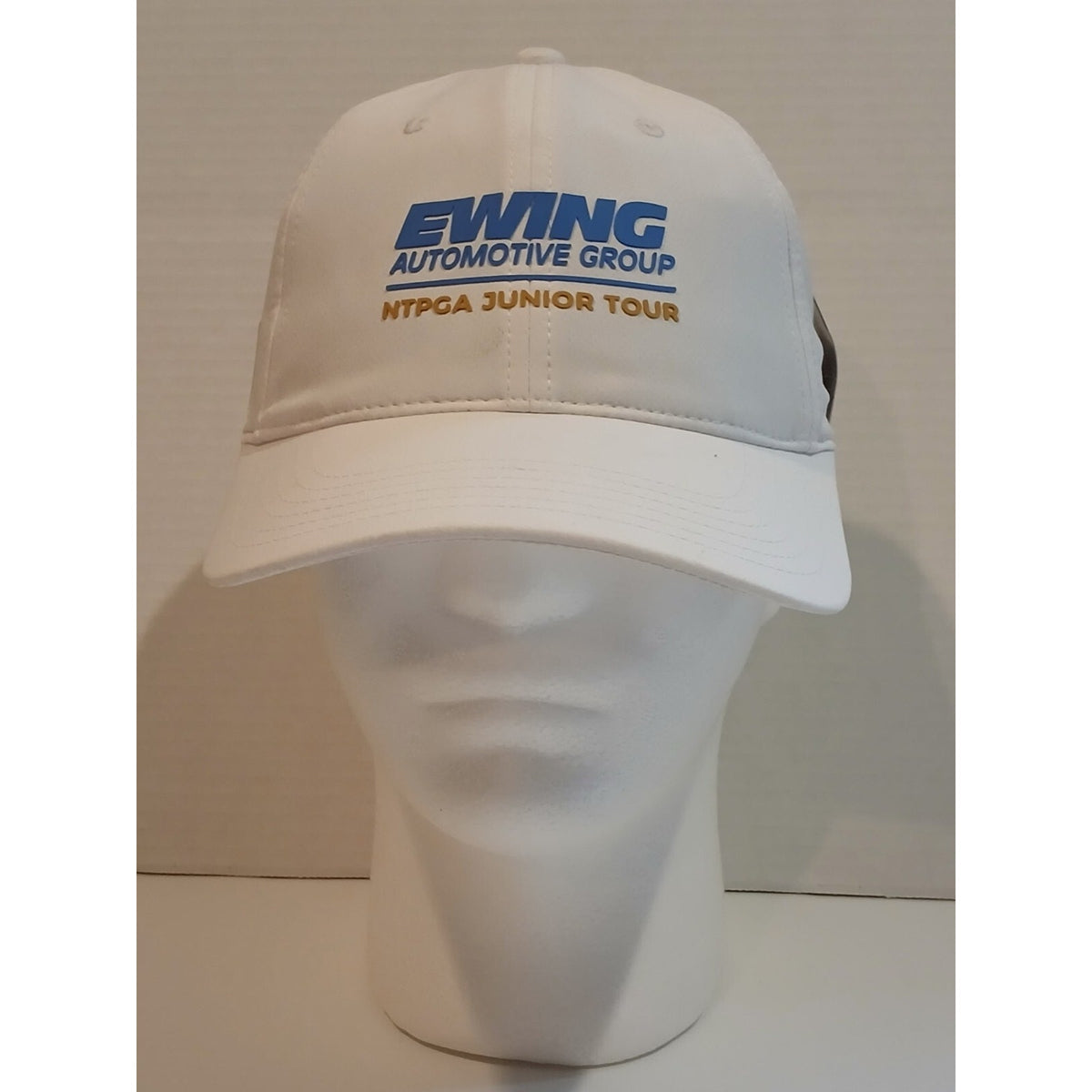 Ewing Automotive Group Polyester White/ Light Blue Hat Great Condition Velcrow
