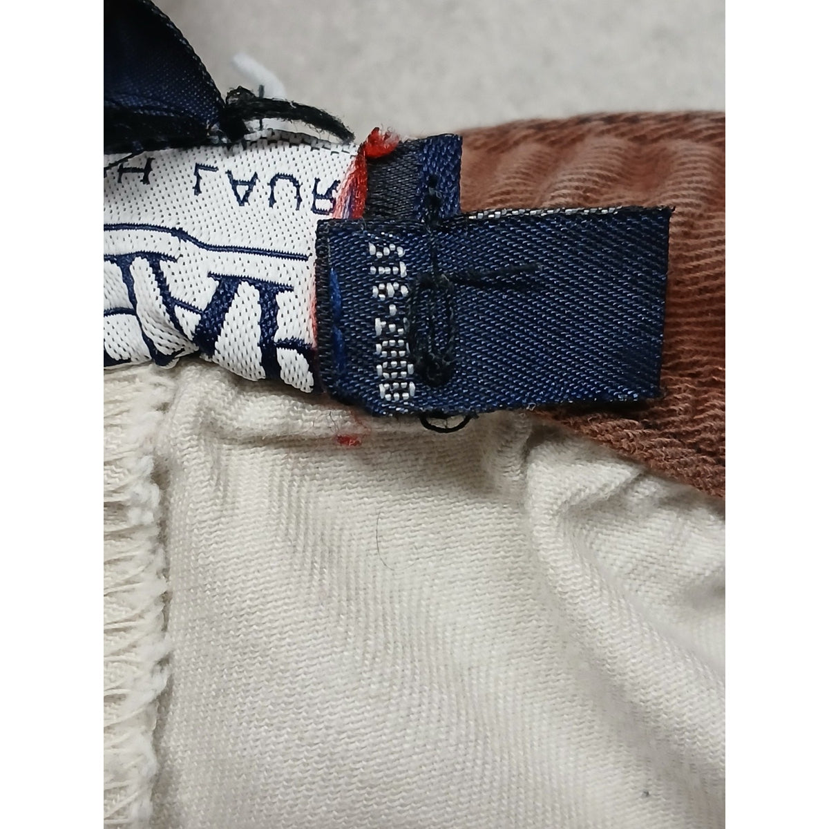 Chaps Ralph Lauren (Large) Men's Beige Vintage Cotton String and Zip Shorts