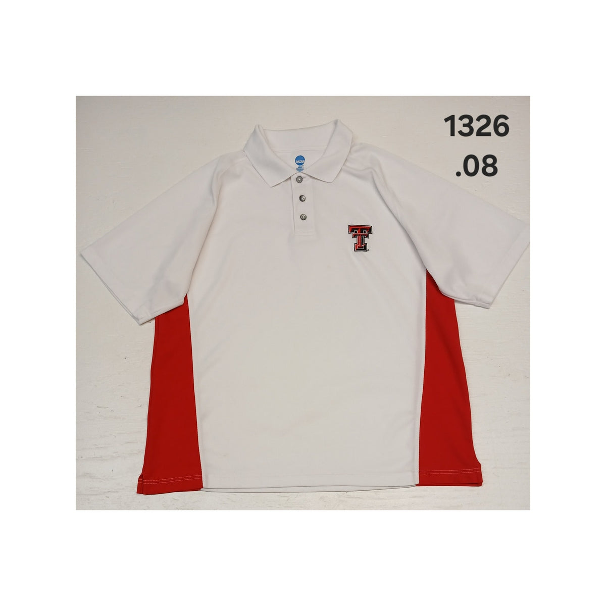 NCAA (L) Multicolor Texas Tech Raiders Button Polo Shirt