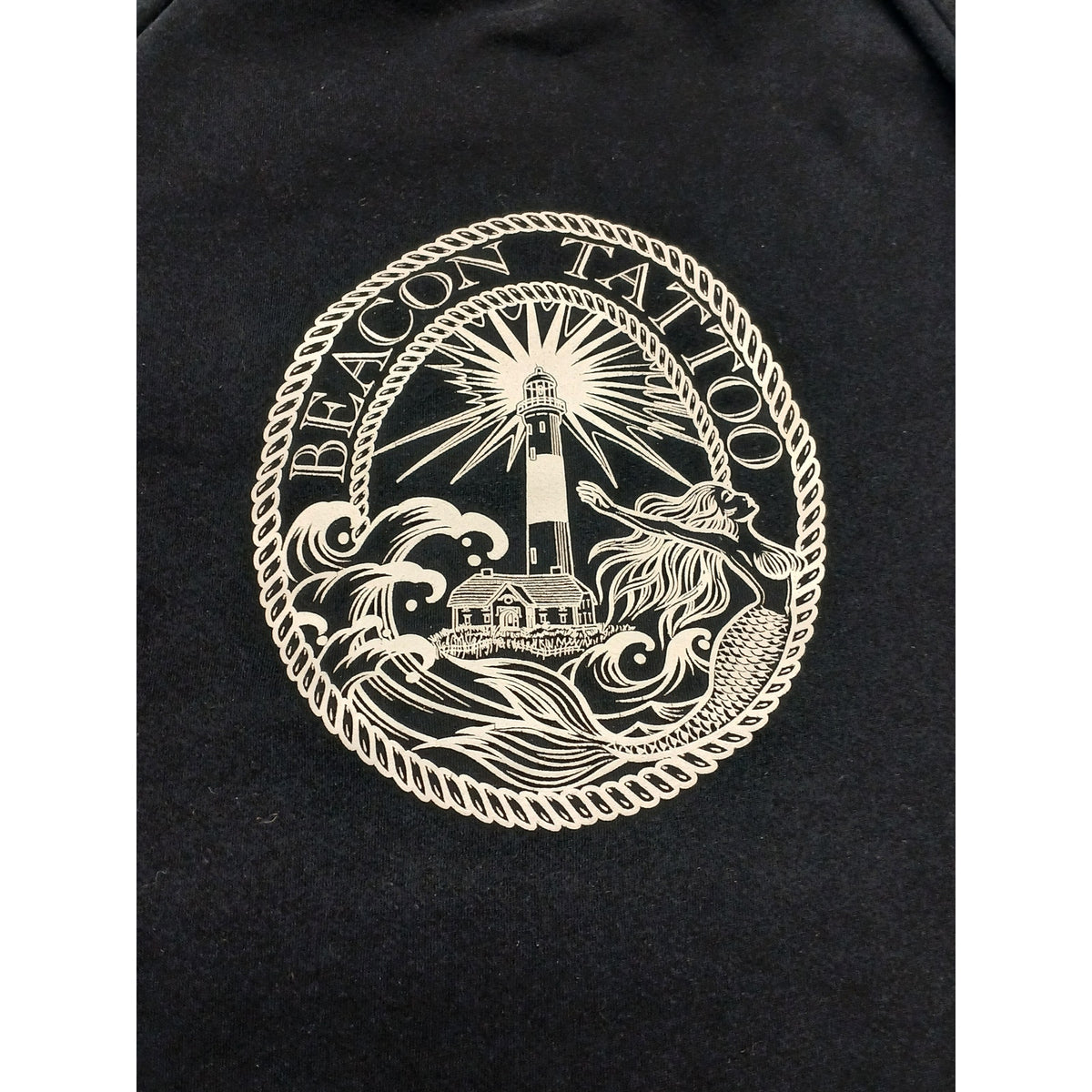 American Apparel (Large) Black Beacon Tattoo Full Zip Hoodie