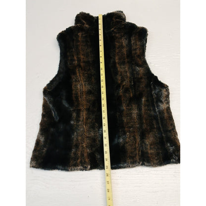 Brown (M) Luxurious Sleeveless Gilet Winter Genuine Fur Vest