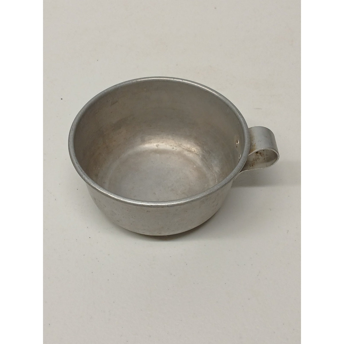 Vintage Bowl With Handle Aluminum Rivets