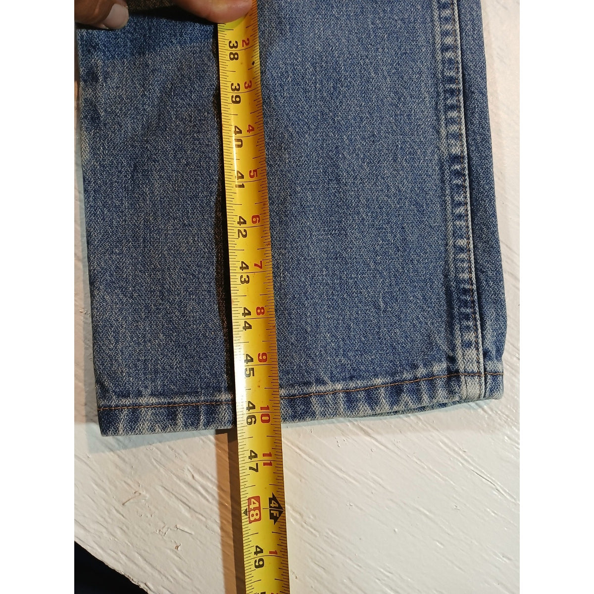 Wrangler (38 X 34) Men's Straight Leg Blue Denim Jeans