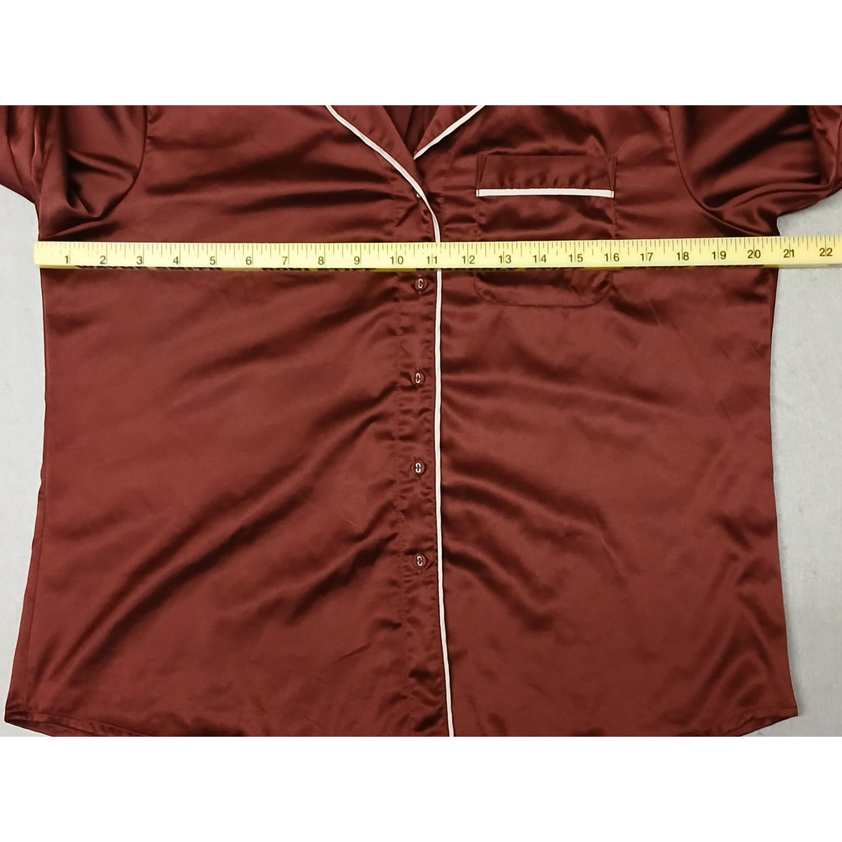 Stars Above (Small) Maroon Silk Notch Collar Button PJ's
